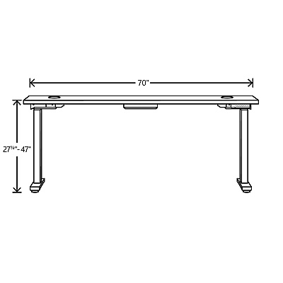 HON Coordinate Height Adjustable Desk Bundle 2-Stage, 70" x 22" x 27.75" to 47", Florence WalnutSilver (HONHAT2SFLS2270)