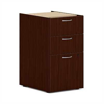 HON Mod Single Pedestal Desk Bundle, 60" x 30" x 29", Traditional Mahogany (HONMOD011)