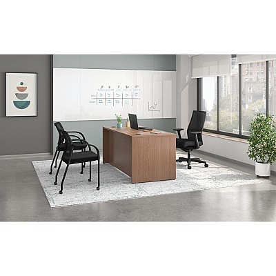 HON Mod Double Pedestal Desk Bundle, 66" x 30" x 29", Sepia Walnut (HONMOD003)