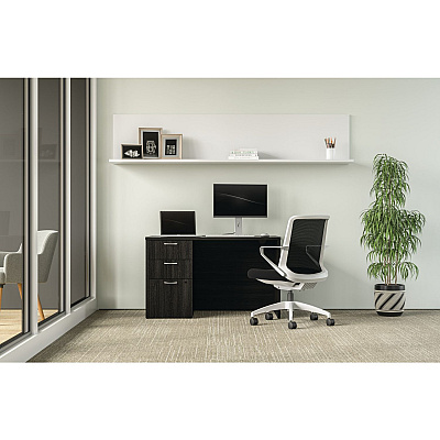 HON Mod Single Pedestal Desk Bundle, 48" x 30" x 29", Java Oak (HONDS4830BBFJA1)