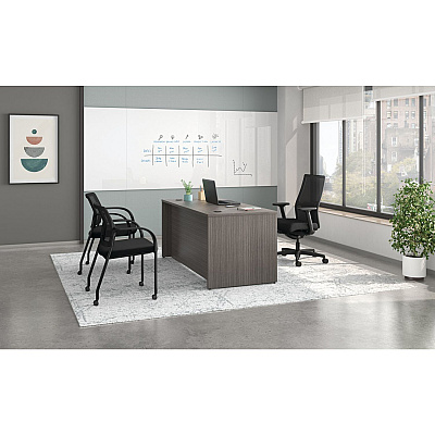 HON Mod Double Pedestal Desk Bundle, 66" x 30" x 29", Slate Teak (HONMOD002)