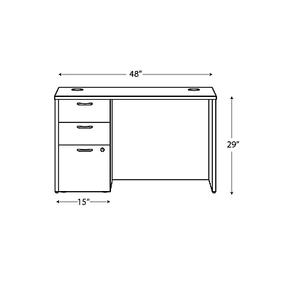 HON Mod Single Pedestal Desk Bundle, 48" x 30" x 29", Sepia Walnut (HONDS4830BBFSE1)