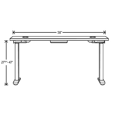 HON Coordinate Height Adjustable Desk Bundle 2-Stage, 58" x 22" x 27.75" to 47", Florence Walnut/Designer White (HONHAT2SFLW2258)