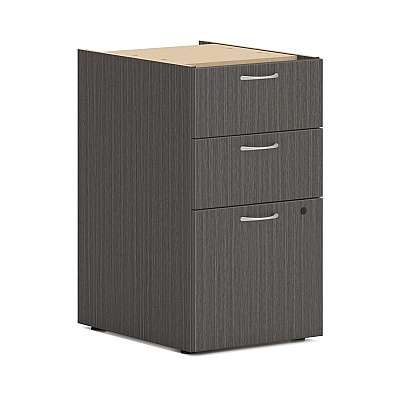 HON Mod Double Pedestal Desk Bundle, 66" x 30" x 29", Slate Teak (HONMOD002)
