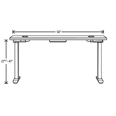 HON Coordinate Height Adjustable Desk Bundle 2-Stage, 58" x 22" x 27.75" to 47", Silver Mesh/Designer White (HONHAT2SMDW2258)