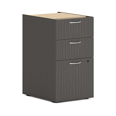 HON Mod Double Pedestal Desk Bundle, 60" x 30" x 29", Slate Teak (HONMOD177)