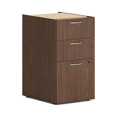 HON Mod Double Pedestal Desk Bundle, 72" x 30" x 29", Sepia Walnut (HONMOD008)