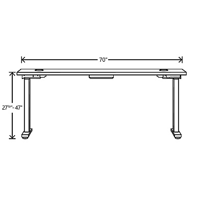 HON Coordinate Height Adjustable Desk Bundle 2-Stage, 70" x 22" x 27.75" to 47", Silver Mesh/Designer White (HONHAT2SMDW2270)