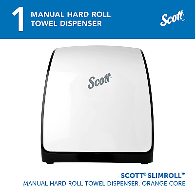 Scott Slimroll Manual Towel Dispenser, 12.65 x 13.02 x 7.18, White (KCC47091)