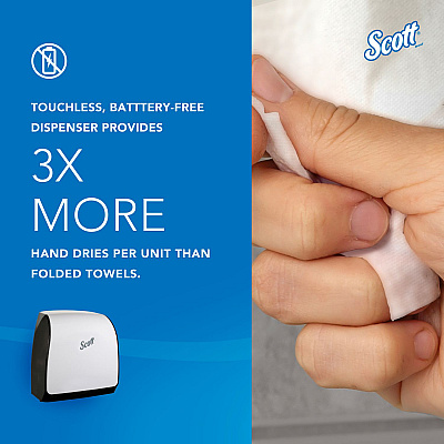Scott Slimroll Manual Towel Dispenser, 12.65 x 13.02 x 7.18, White (KCC47091)