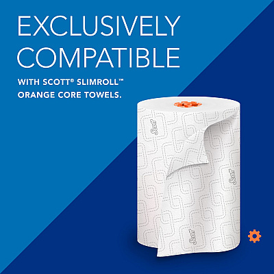 Scott Slimroll Manual Towel Dispenser, 12.65 x 13.02 x 7.18, White (KCC47091)