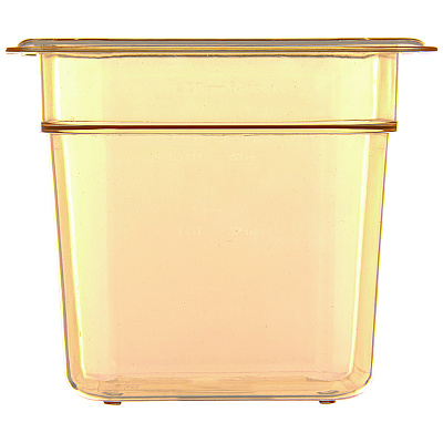 Carlisle StorPlus High Heat Food Pan, 2.5 qt, 6.38 x 6.75 x 6, Amber, Plastic (CFS3088513)