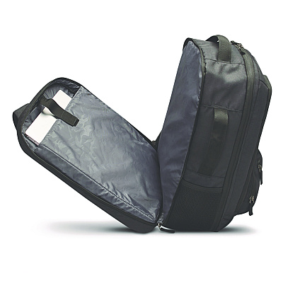 Solo Grand Travel Recycled TSA Backpack, Fits Devices Up to 17.3", 12.25 x 6.5 x 18.63, Dark Gray (USLUBN7804)