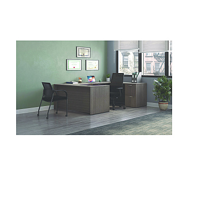 HON Mod U-Station Bundle, 66" x 96" x 29", Slate Teak (HONMOD077)