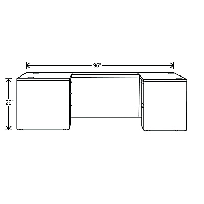 HON Mod U-Station Bundle, 66" x 96" x 29", Traditional Mahogany (HONMOD078)