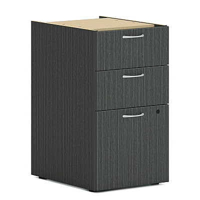 HON Mod L-Station Single Pedestal Desk Bundle, 60" x 72" x 29", Slate Teak (HONMOD192)
