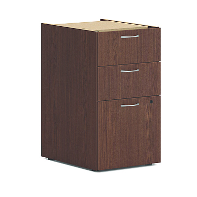 HON Mod L-Station Double Pedestal Desk Bundle, 60" x 72" x 29", Sepia Walnut (HONL6072L2BBFSE)