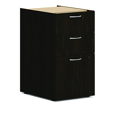 HON Mod L-Station Double Pedestal Desk Bundle, 60" x 72" x 29", Java Oak (HONL6072L2BBFJA)