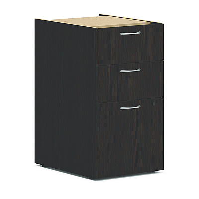 HON Mod L-Station Single Pedestal Desk Bundle, 60" x 72" x 29", Java Oak (HONL6072L1BBFJA)