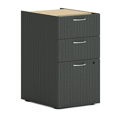 HON Mod L-Station Double Pedestal Desk Bundle, 60" x 72" x 29", Slate Teak (HONMOD187)