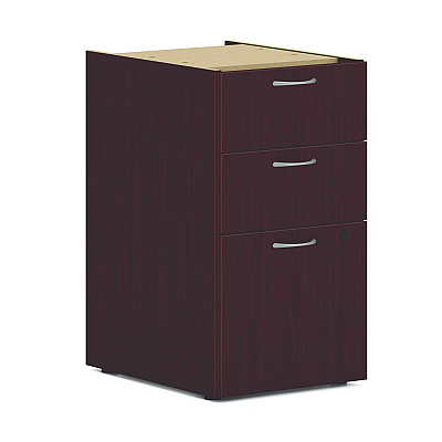 HON Mod L-Station Double Pedestal Desk Bundle, 60" x 72" x 29", Traditional Mahogany (HONMOD188)