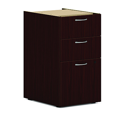 HON Mod L-Station Double Pedestal Desk Bundle, 66" x 72" x 29", Traditional Mahogany (HONMOD073)