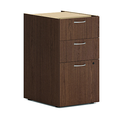 HON Mod L-Station Single Pedestal Desk Bundle, 60" x 72" x 29", Sepia Walnut (HONL6072L1BBFSE)