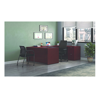 HON Mod U-Station Bundle, 66" x 96" x 29", Traditional Mahogany (HONMOD078)