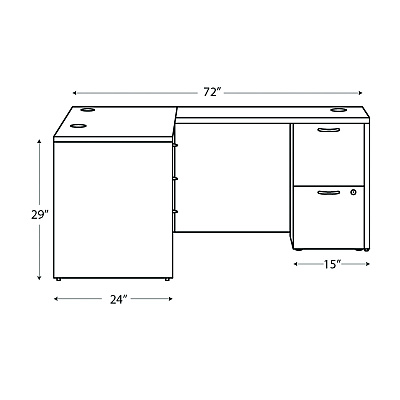 HON Mod L-Station Double Pedestal Desk Bundle, 66" x 72" x 29", Sepia Walnut (HONMOD074)