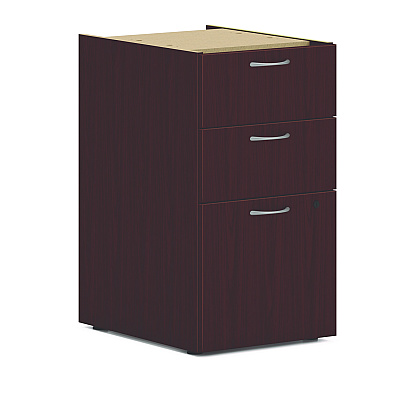 HON Mod L-Station Single Pedestal Desk Bundle, 60" x 72" x 29", Mahogany (HONMOD193)