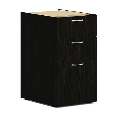 HON Mod L-Station Double Pedestal Desk Bundle, 60" x 72" x 29", Java Oak (HONL6072L2BBFJA)