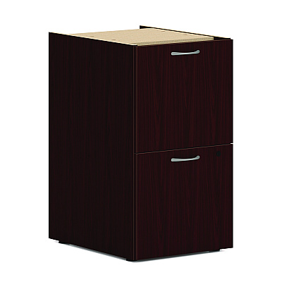 HON Mod L-Station Double Pedestal Desk Bundle, 66" x 72" x 29", Traditional Mahogany (HONMOD073)