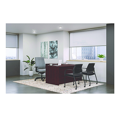 HON Mod L-Station Single Pedestal Desk Bundle, 60" x 72" x 29", Mahogany (HONMOD193)