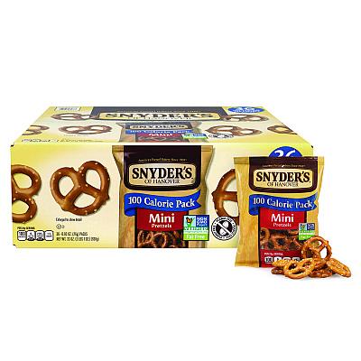 Snyder's Mini Pretzels. 0.92 oz Pack, 36 Packs/Box, 2 Boxes/Carton (GRR60004087)
