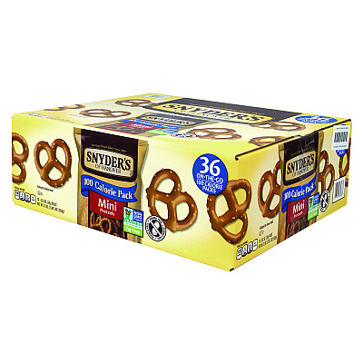 Snyder's Mini Pretzels. 0.92 oz Pack, 36 Packs/Box, 2 Boxes/Carton (GRR60004087)