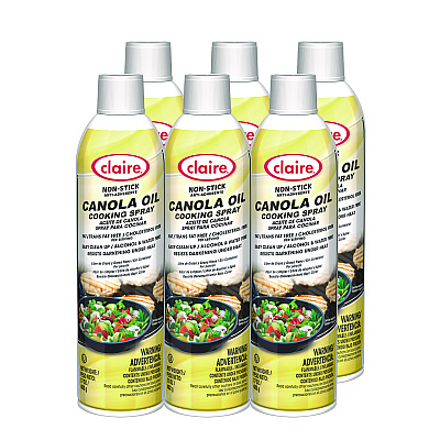 Claire Canola Oil Cooking Spray, 17 oz Aerosol Spray Can, 6/Carton (CGC8276)