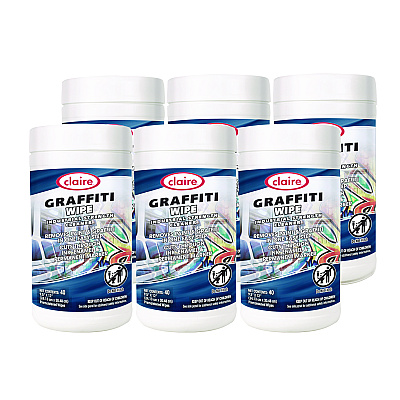Claire Graffiti Wipe, 1-Ply, 12 x 9.5, Mild Scent, Purple, 6/Carton (CGC963)