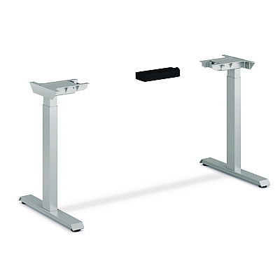 HON Mod Height Adjustable Desk Bundle, 60" x 30" x 27.5" to 46.75", Slate Teak/Silver (HONMOD052)