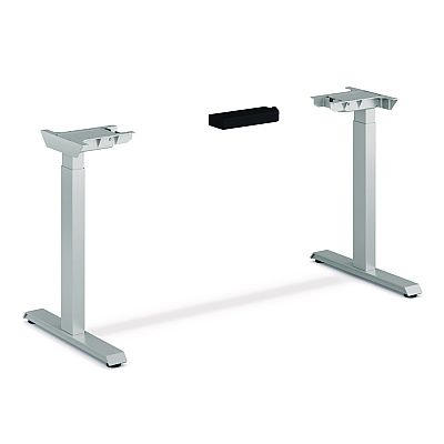 HON Mod Height Adjustable Desk Bundle, 60" x 30" x 27.5" to 47.75", Slate Teak/Silver (HONMOD051)