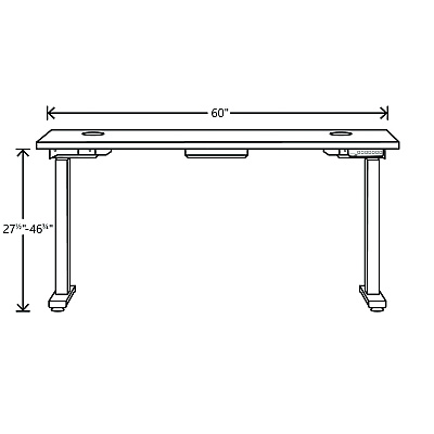 HON Mod Height Adjustable Desk Bundle, 60" x 30" x 27.5" to 46.75", Java Oak/Silver (HONMOD056)