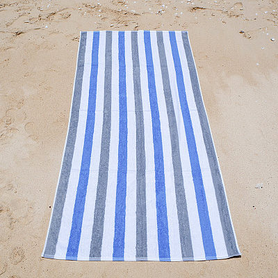 Cabo Cabana Beach Towel 30x70 Grey/navy, Pack Of 4 (PNP-CABOCABANA-GY/NV)