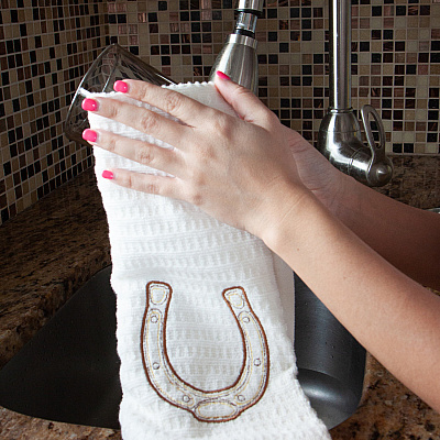 Sc Lucky Embroidered Kitchen Towel 16x26 Horseshoe, Case Of 40 Sets (SC-KT2-HS-CS)