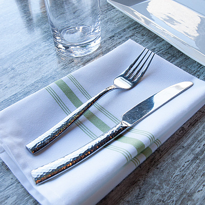 Mariposa Bistro Napkin 18x22 Green Stripe, Pack Of 12 (PNP-BISTRO-GRN)
