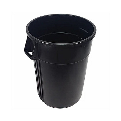 Gator Plus Container 32 Gallon, Black Heavy-duty Trash Can, Air-venting Passages, Wide Bottom Hand Grips, Ergonomic Handles, Smart Nesting Design, Case Of 6 (7732-5)
