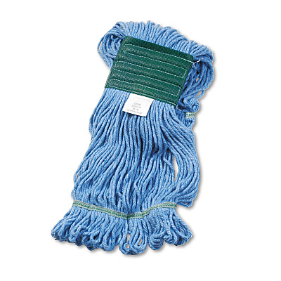 Boardwalk Super Loop Wet Mop Head, Cotton/Synthetic Fiber, 5" Headband, Medium Size, Blue (BWK502BLEA)