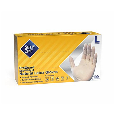 Safety Zone Latex Powdered Industrial 5 Mil Glove Natural Lrg, Case Of 1000 (GRDR-LG-1-T)