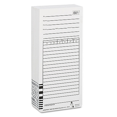 Time Clock Cards for Acroprint ES1000, Two Sides, 3.5 x 7, 100/Pack (ACP099111000)