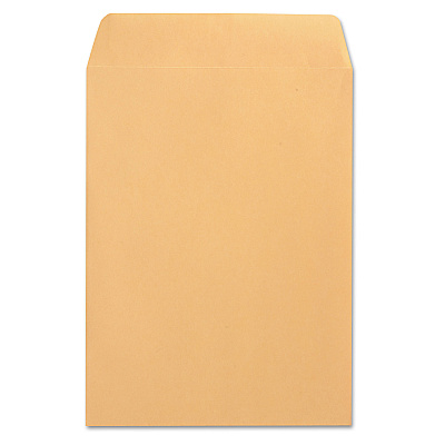 Universal Catalog Envelope, 28 lb Bond Weight Kraft, #10 1/2, Square Flap, Gummed Closure, 9 x 12, Brown Kraft, 250/Box (UNV41165)