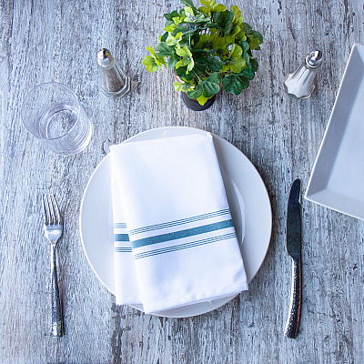 Mariposa Bistro Napkin 18x22 Hunter Green Stripe, Pack Of 12 (PNP-BISTRO-HG)