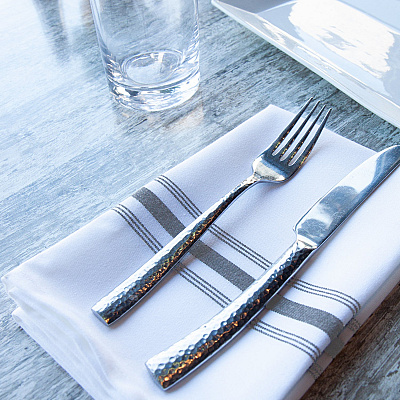 Mariposa Bistro Napkin 18x22 Gray Stripe, Pack Of 12 (PNP-BISTRO-GY)
